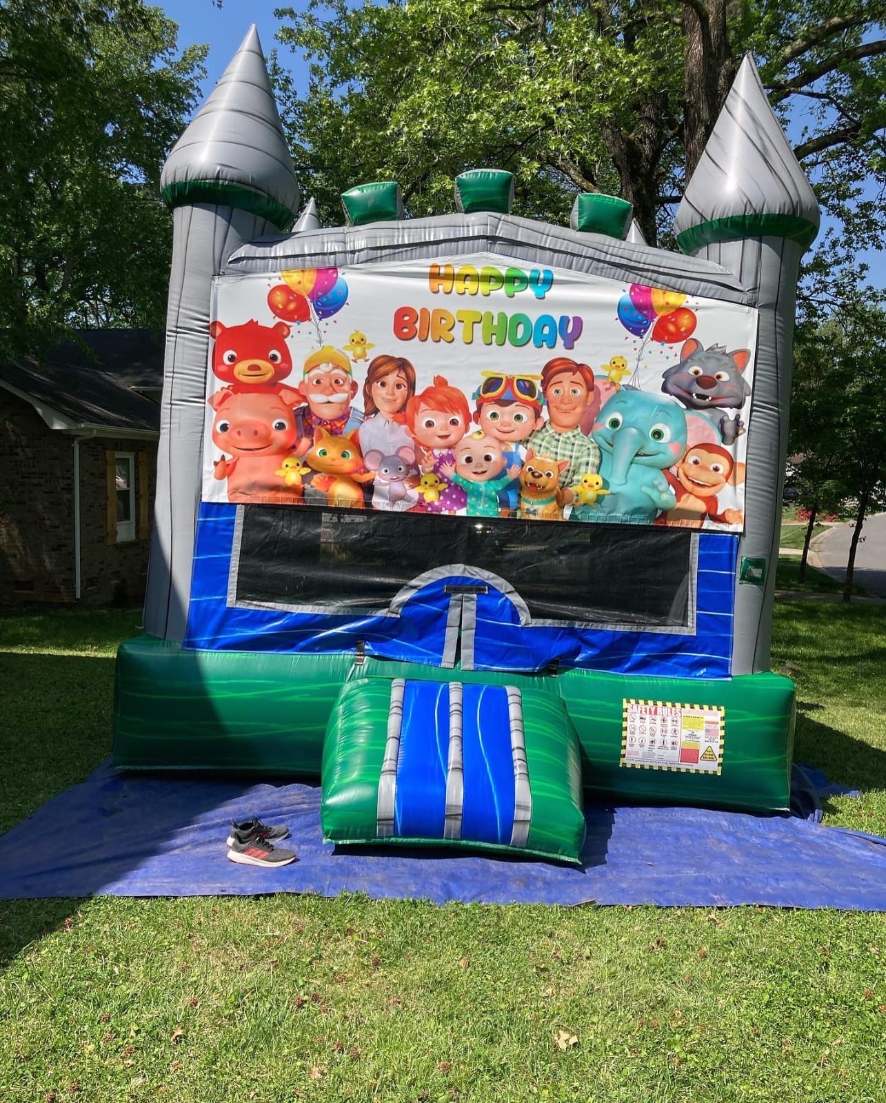 Fun bounce house rental for a backyard event