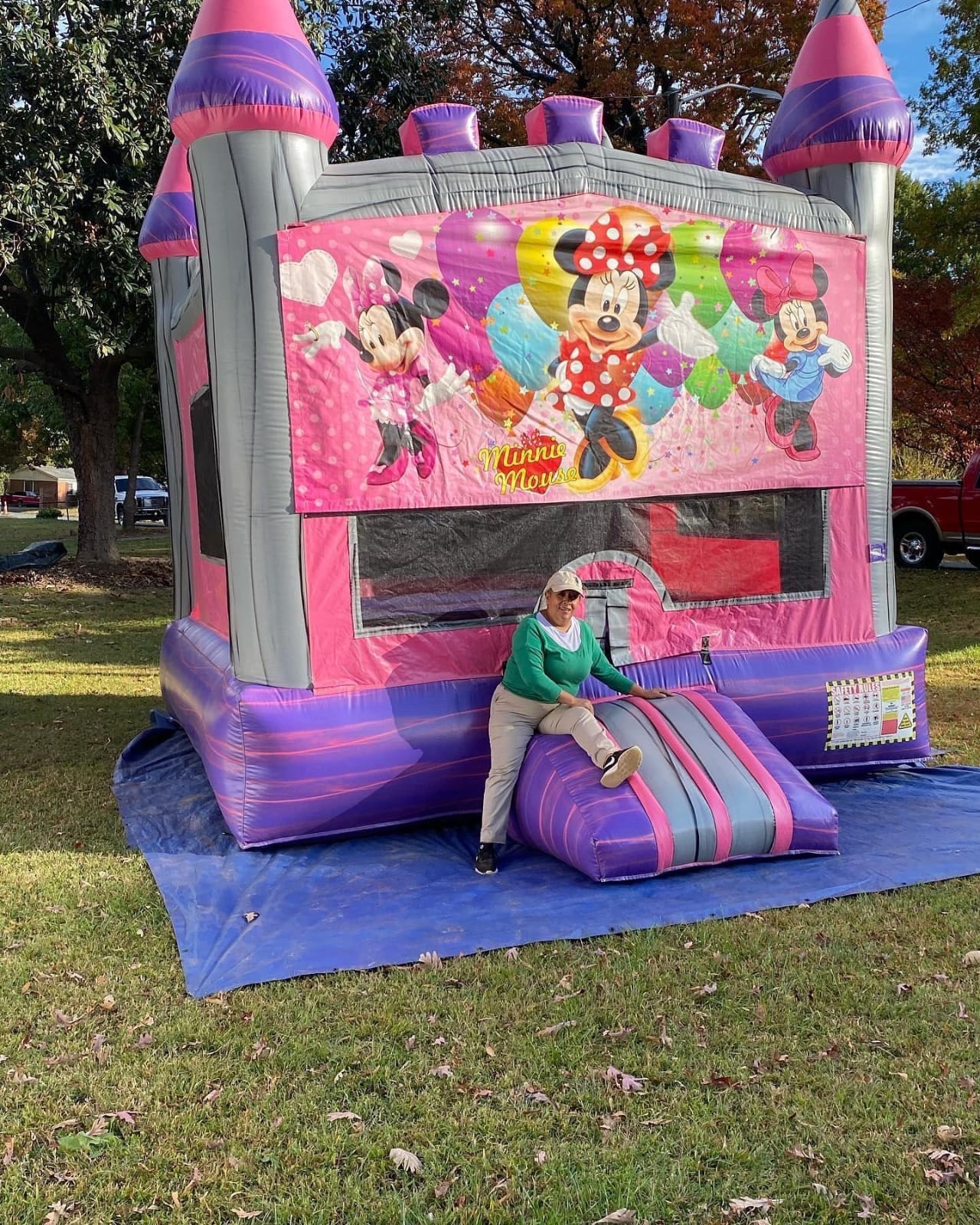 Inflatable bounce house for a children's celebration
