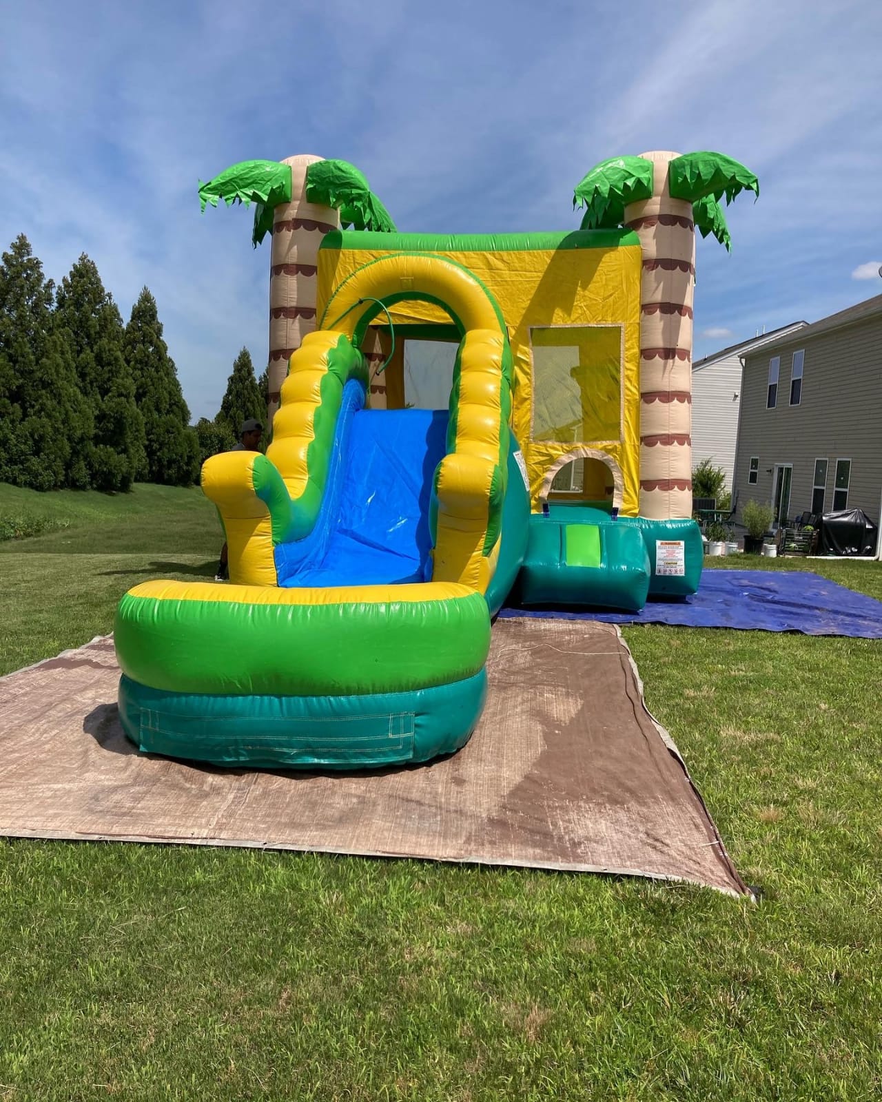 Party bounce house ready for guests