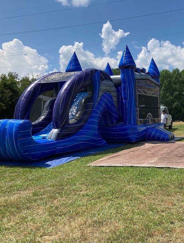 Bounce house rental set up for a party
